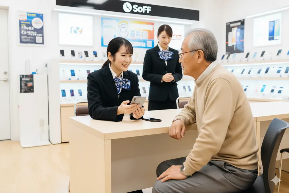 携帯ショップの販売スタッフ（イオンタウン日向店）