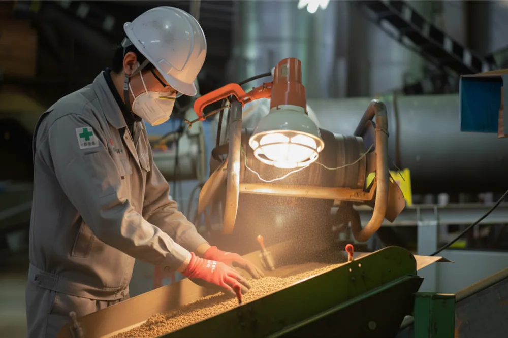 育苗培土の機械オペレーター